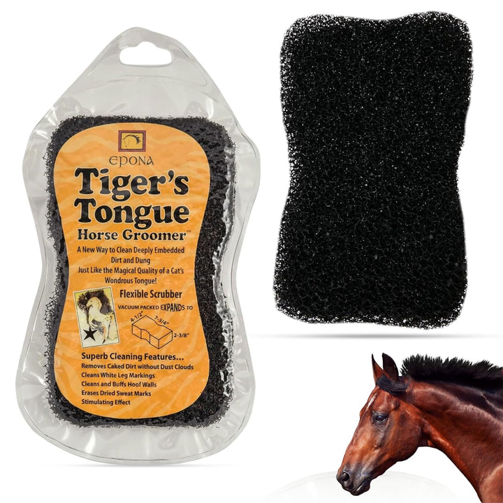 Tiger’S Tongue Horse Groomer – Deep Cleaning Scrubber & Massager for Horses – Removes Dirt, Dried Sweat Marks & Dander – Gentle Grooming Tool for Body, Legs & White Markings