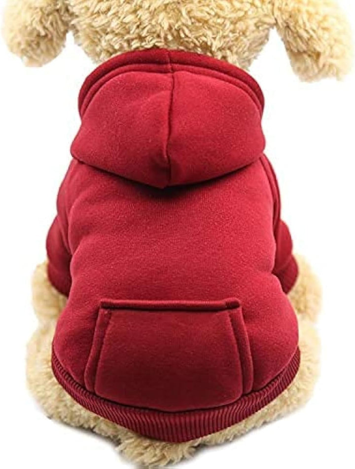Winter Dog Hoodie Sweatshirts with Pockets Warm Dog Clothes for Small Dogs Chihuahua Coat Clothing Puppy Cat Custume (Coffee, Small)