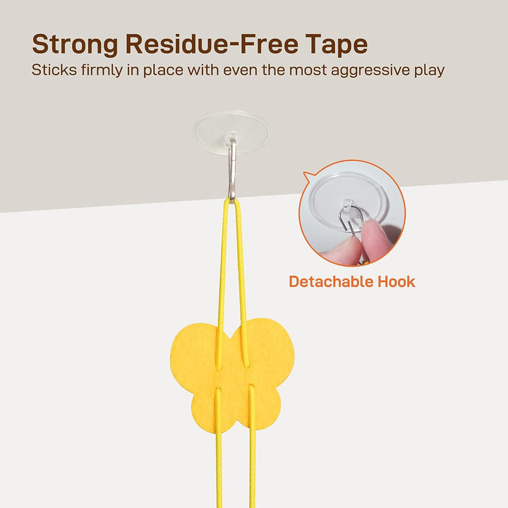 Interactive Cat Feather Toys 5 Pcs, Cat Teaser Retractable Hanging Indoor Kitten Play Chase Exercise, Mental Physical Stimulation for All Breeds and Species