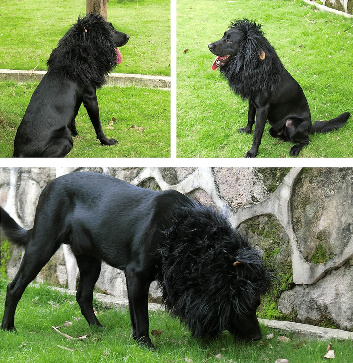 Lion Mane Wig for Dogs with Ears, Funny Pet Costumes for Halloween Christmas