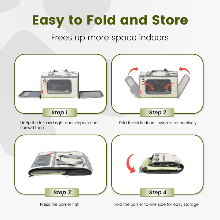 Cat Carrier with ID Tag, TSA Airline Approved Cat Carrier, Soft Sided Collapsible Pet Travel Carrier, Foldable Cat Bag, Portable, Comfortable, Convenient Cat Travel Carrier