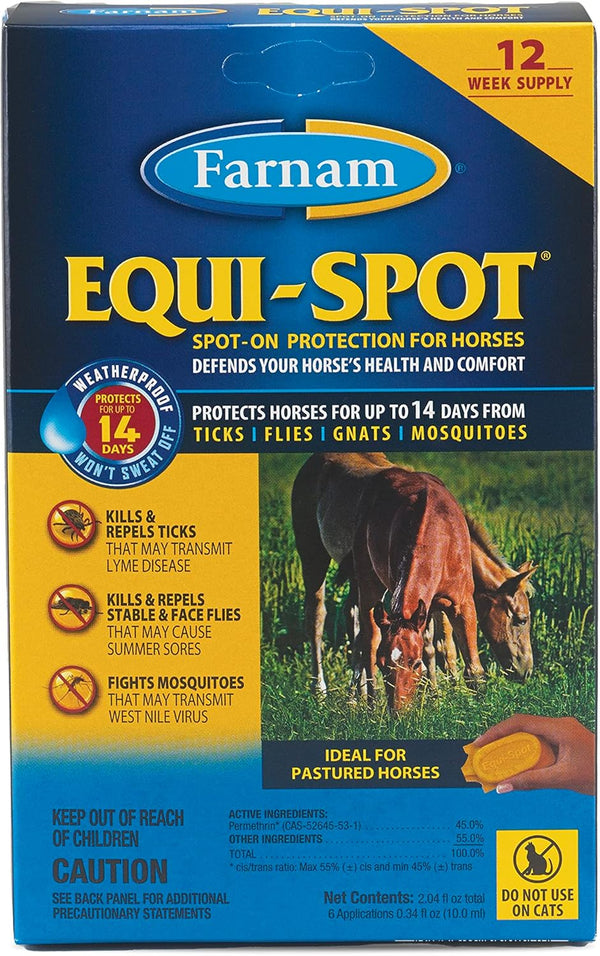 Equi-Spot, Horse Fly Control, Long-Lasting Protection, 6 Applications, 12-Week Supply for One Horse