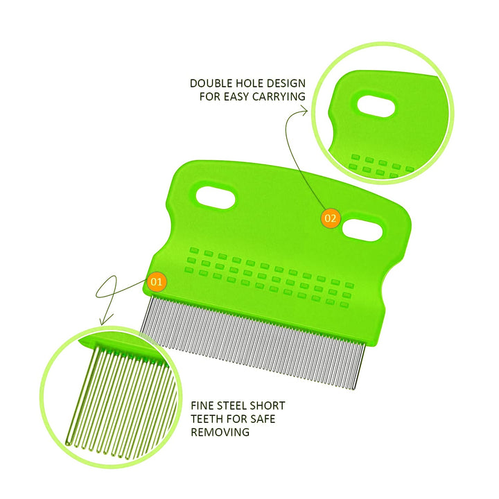 2 Pcs Pet Grooming Combs - Flea and Lice Remover for Dogs, Cats, and Small Pets (Blue and Green)