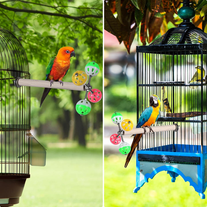 Stand Perch Toy with Rotating Balls for Birds, Parakeets, Budgies, Cockatiels, Parrots, Budgerigars, Conures, Parrotlets, Ringnecks, Lovebirds (1Pcs)