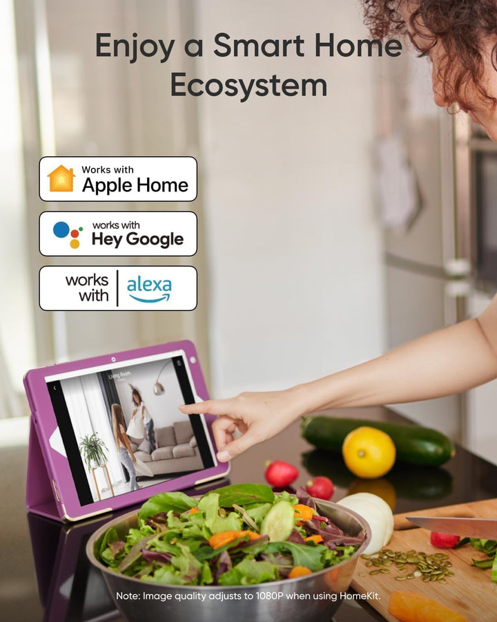 Eufy Indoor Cam E30, Latest Generation, 4K UHD Security Camera, Pet/Dog/Baby Camera with Phone App, Color Night Vision, Human/Pet Auto Tracking, 360 Pan-Tilt, Works with Homekit