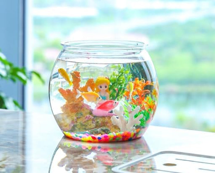 2 Pack Plastic Fish Bowls, 135Oz round Plastic Fish Tank 1 Gallon Aquarium Hydroponic Planter Floral Container for Candy, Carnival Games, Prizes, Party and Table Centerpiece Home Decor