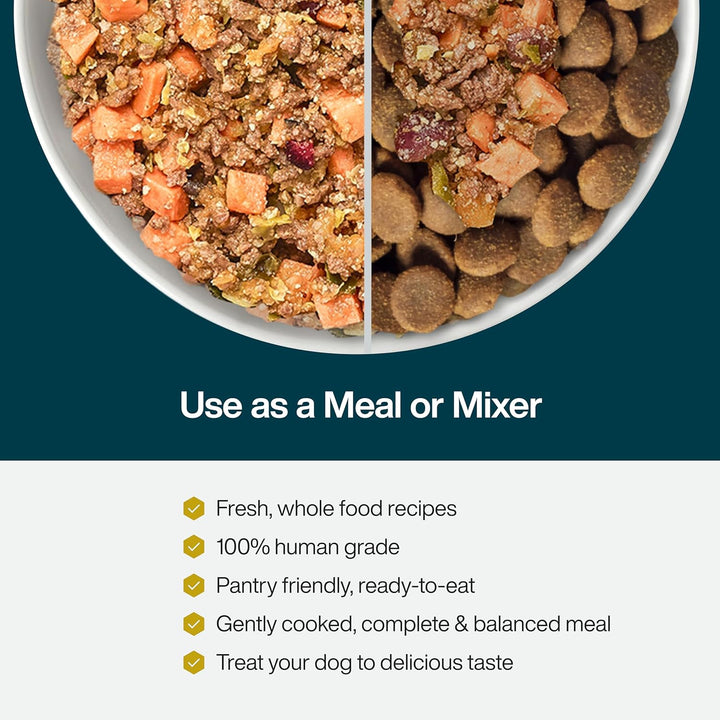 Frozen Fresh Healthy Weight Dog Food, Complete Meal or Dog Food Topper, Fish & Sweet Potato and Venison & Squash, Human Grade Dog Food Recpie, 18 Oz (Pack of 7)