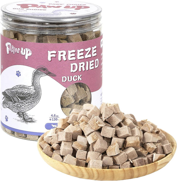 Freeze Dried Duck Treats for Cats Dogs, Rawhide Free Freeze-Dried Raw Food Topper, High Protein, Gluten&Grain Free, 4.6Oz