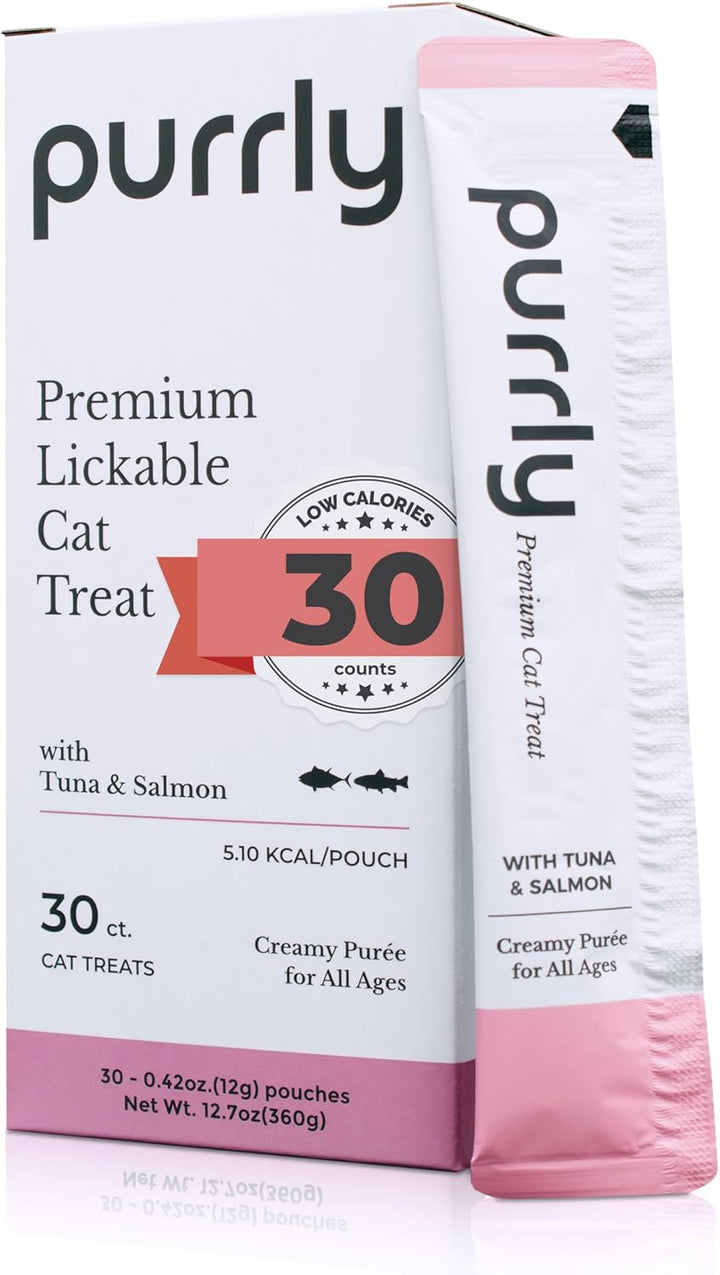 Healthy Premium Cat Treats Snack Topper Tuna Variety Bundle (90 Count) Lickable Wet Squeezable Hydrating Interactive Seafood Grain-Free Naturally Flavored Non-Gmo No-Preservative