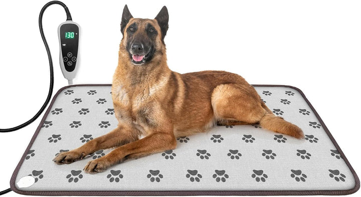Large Dog Heating Pad 34X21In with Smart Thermostat Switch and Power Line Protection Tube,Obtained MET and UL Dual Certification,Waterproof Pet Heating Pad, Suitable for Dogs of All Ages