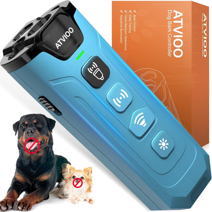 Dog Bark Deterrent Device - Ultrasonic Anti-Barking Devices with 3X Sonic Emitters, up to 50FT Long Range & Rechargeable Bark Control - Safe for Dogs Training - Indoor & Outdoor (Black)