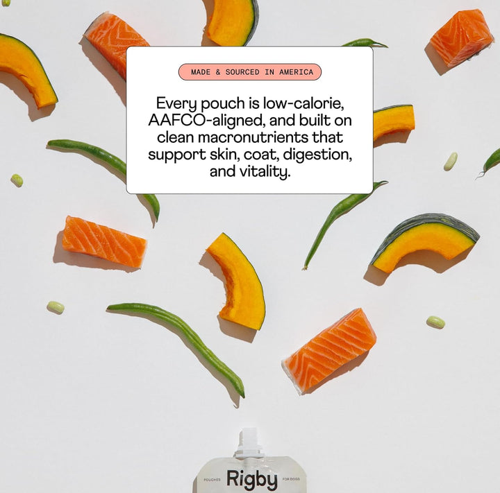 Organic Wild-Caught Alaskan Salmon Dog Treat Pouches – Low-Calorie Squeeze Treat for Training, Enrichment, Meal Topping & Pill Time – Supports Joint, Skin & Digestive Health – 6 Pack