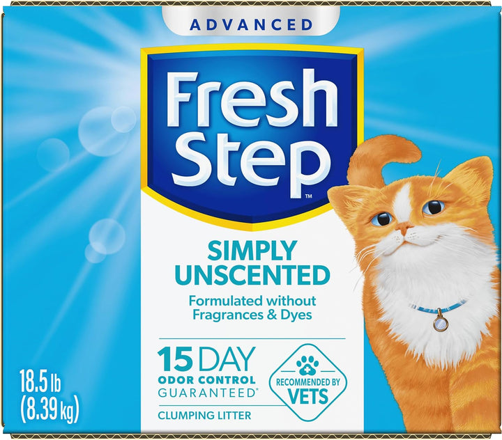 Advanced Simply Unscented Clumping Litter,  Unscented Cat Litter Fights Odor on Contact, 37 Lbs. (2 X 18.5 Lb. Box)