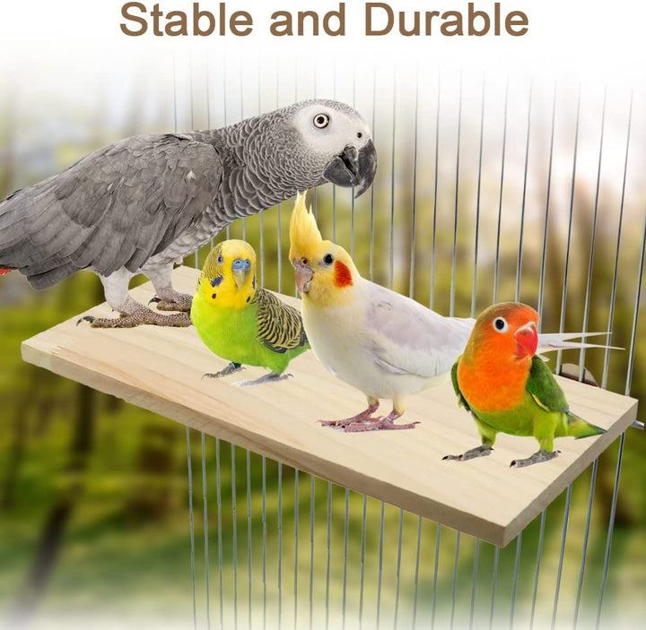 Parrot Bird Wood Perch Platform Large Stand Shelf for Birds Budgie Parakeet Cockatiel Conure Cockatoo Macaw African Grey