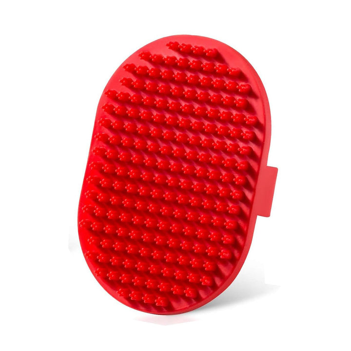 Dog Grooming Brush,  Pet Shampoo Bath Brush Soothing Massage Rubber Comb with Adjustable Ring Handle for Long Short Haired Dogs and Cats (Blue+Green, Pack of 2)