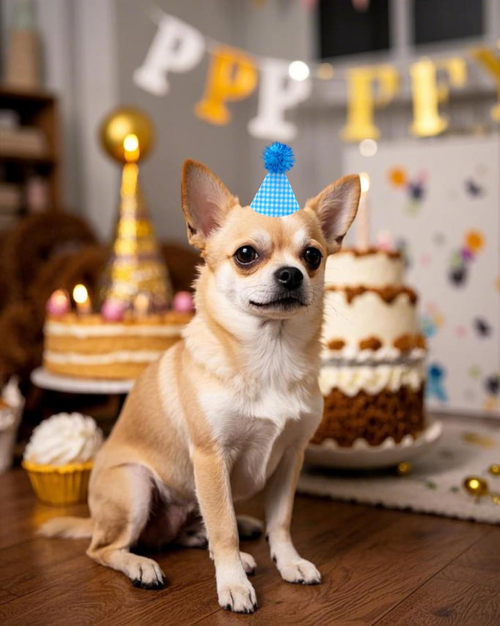 10 Pack Mini Party Hats for Small Dog Birthday Stuffed Animals Dolls Puppy Cats Adjustable Headband Colorful Holiday Felt Hats Kitten Pet Grooming Costume Accessories