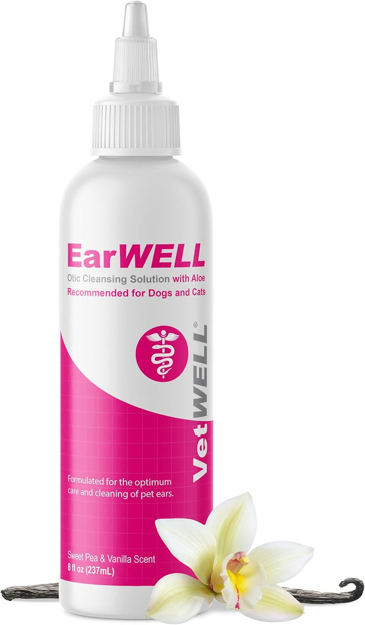 Ear Cleaner for Dogs and Cats - Otic Rinse for Infections and Controlling Ear Infections and Odor in Pets - 8 Oz (Cucumber Melon)