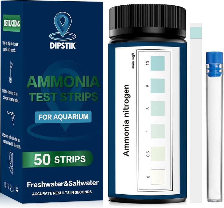 Aquarium Test Strips, 7-Way Freshwater Saltwater Fish Tank Pond Test Kit, 100 Strips, Nitrate, Nitrite, Chlorine, Hardness, Alkalinity, Carbonate, Ph