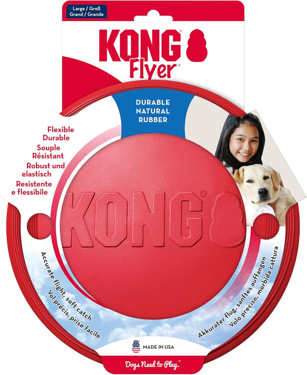 Flyer - Durable Dog Toy for Outdoor Playtime - Natural Rubber Flying Disc, Dog Toy for Fetch - Safer Disc for Healthy Activity - for Medium/Large Dogs