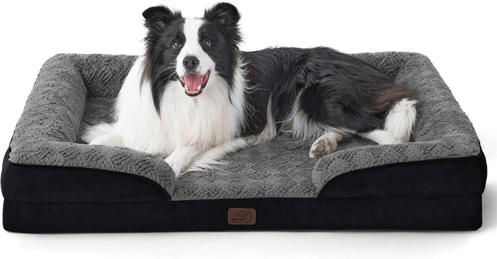 Orthopedic Dog Beds Large Sized Dog - Washable Large Dog Cat Bed Waterproof, Comfort Dogs Couch Sofa with Washable Removable Cover, Pet Bed with Nonskid Bottom, Grey, 35"