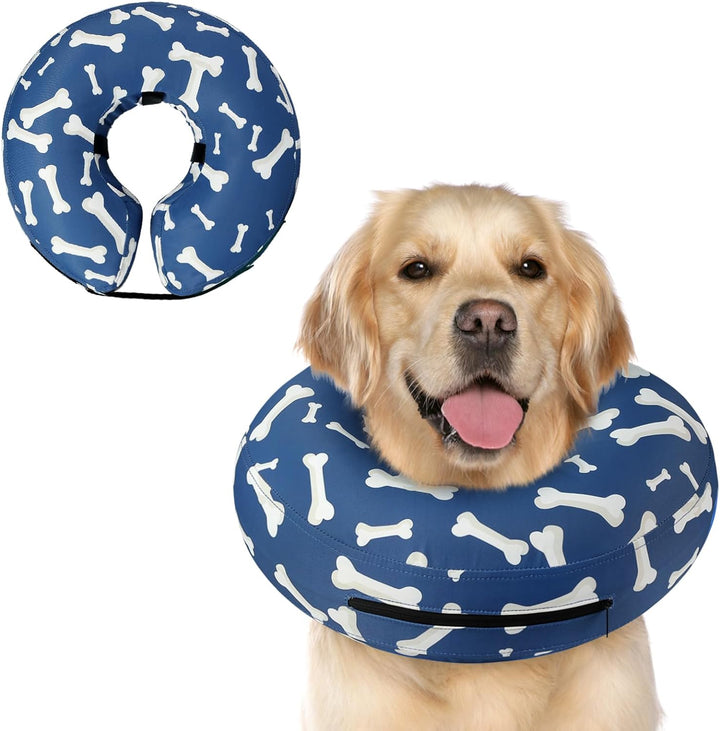 Inflatable Dog Cone Collar Alternative after Surgery, Doggie Neck Donut Collar Recovery Ecollar, Soft Dog Cone for Small Medium Large Dogs