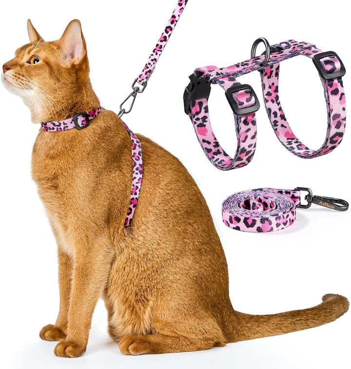 Cat Harness and Leash Set - Escape Proof Adjustable Cat Harness, Comfortable Soft Lightweight, Use Safe & Easy, Walking Travel Kitten Harness for Small Medium Large Cats (Hawaii Green)