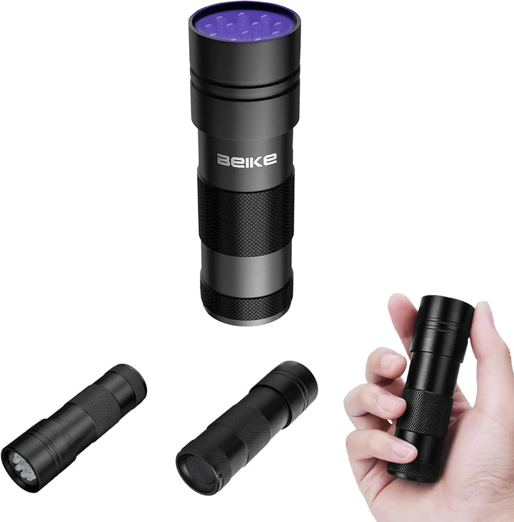 UV Flashlight Black Light–Small Portable Mini 12 LED Blacklight Flashlight for Hidden Stain Detection in Room, Resin Curing,Scorpion & Bed Bug Find,Pet Urine & Dry Stain Detection/Carpets/Rugs/Floors