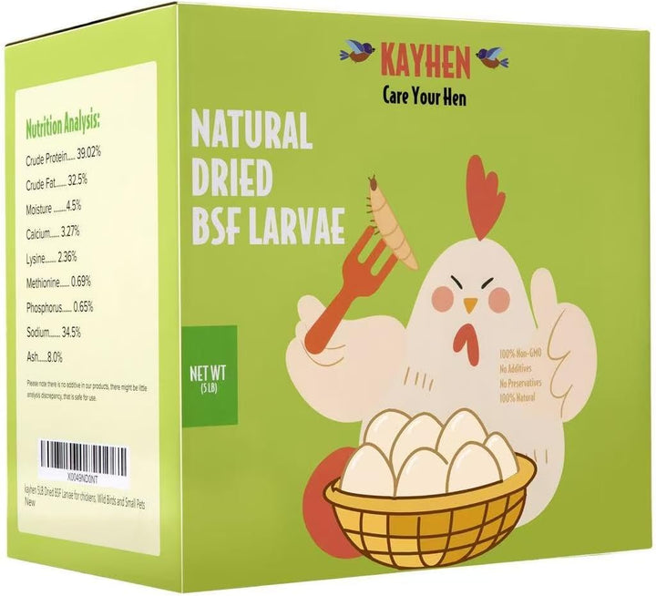 Dried Black Soldier Fly Larvae 10LB Non-Gmo BSF Larvae for Chickens More Calcium than Mealworms High-Protein Chickens Treats for Layer Hens Wild Birds Ducks