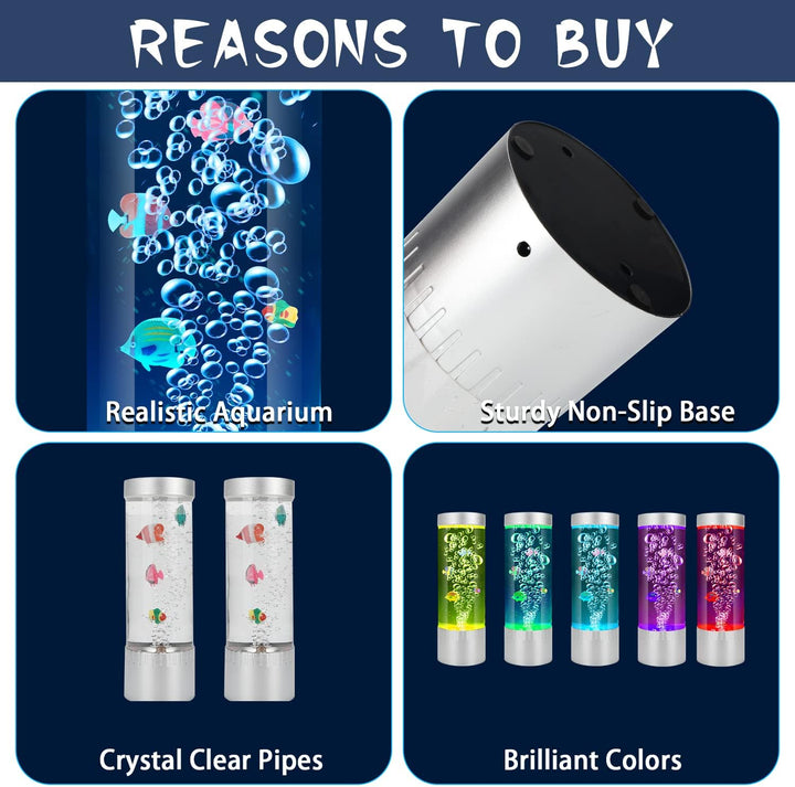 Bubble Fish Lamp, Sensory Bubble Tube Lamp, Artificial Fish Tank with Moving Fish, to Light up Your Life like a Lamp, Fish Tank Light and Aquarium Lamp, Excellent Gift for Kids & Adults