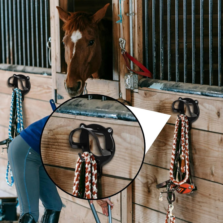 12 Counts Horse Bridle Rack, Metal Bridle Hooks Bracket, Bridle Holder Wall Mount with Tubes and Screw, Horse Tack Harness Storage Halter Hanger for Tack Room Horse Barn Supplies