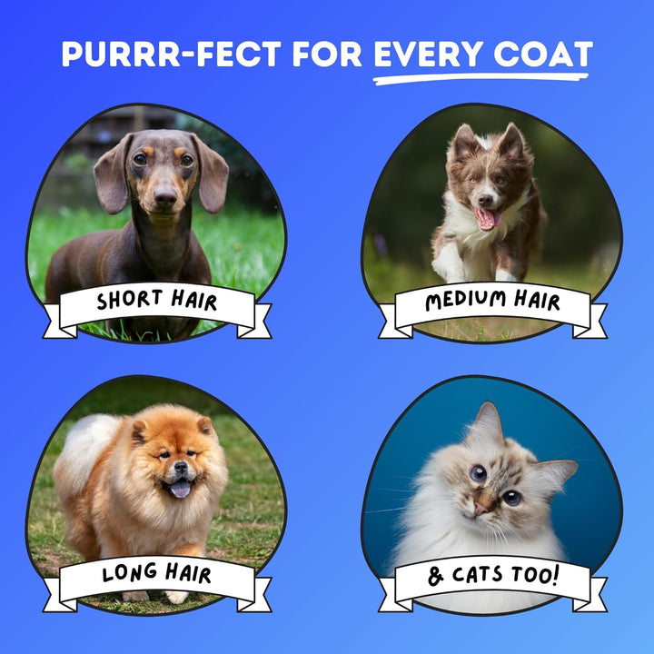 Deshedding Tool | Stainless Steel Grooming Brush for Shedding Fur Removal - Cats and Dogs