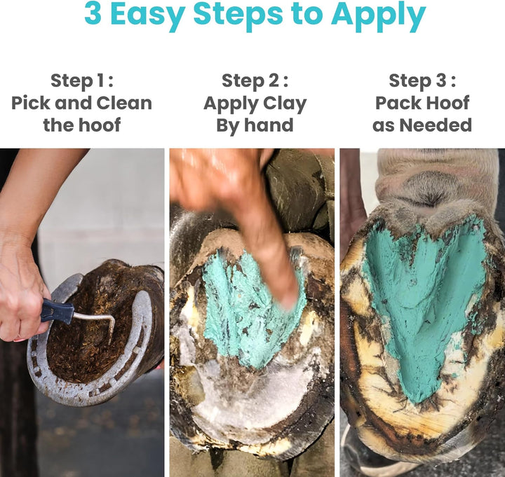 Horse Hoof Thrush Treatment Clay and White Line Equine Care: Effective on Horses, Cows, Goats, Sheep, Pigs and All Hooved Animals- 20 Oz Jar New Heat Resistant Formula*