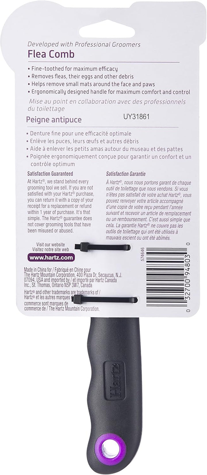 Groomer'S Best Flea Comb for Dogs and Cats, Fine-Toothed Gentle Pet Comb for Detangling or Dematting Face & Paws (Pack of 1)