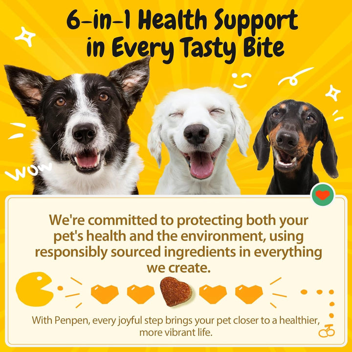 Probiotics for Dogs, Dogs Probiotics for Digestive Health, Multi-Probiotic and Enzyme Blend Promote Gut Health & Immune Support, Eases Sensitive Stomachs (Beef Chews, 50Ct)
