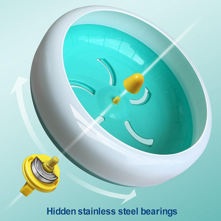 Hamster Silent Wheel, Super-Silent Small Animal Exercise Wheel Accessories, Quiet Hamster Running Wheels with Adjustable Stand for Hamsters,Gerbils,Mice, Small Pet 7In (Blue A)