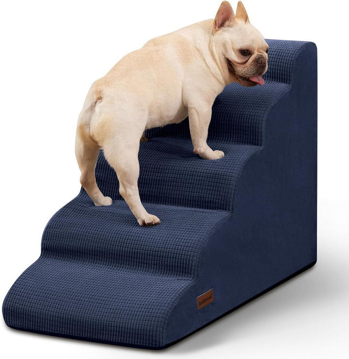 3-Step Dog Ramp and Stairs for Sofa and Chair - Non-Slip Sturdy Pet Steps for Small Dogs and Cats,15.7" H,Grey