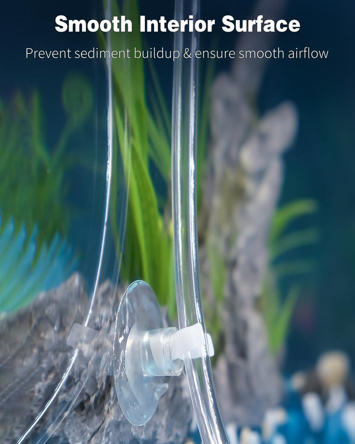 Aquarium Airline Tubing 6.5 Feet Standard 3/16" Aquarium Tubing for Fish Tank Air Pump, Flexible Kink-Resistant Pure PVC Hose for Aquarium Garden Terrarium Pond