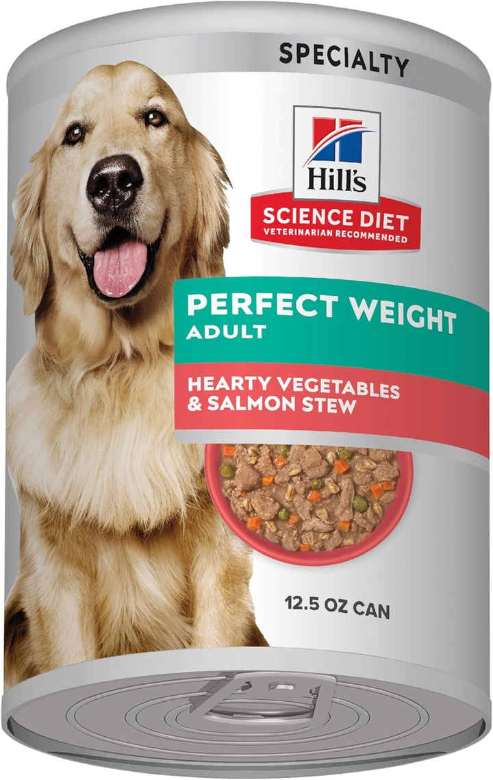 Perfect Weight, Adult 1-6, Weight Management Support, Wet Dog Food, Chicken & Vegetables Stew, 12.5 Oz Can, Case of 12