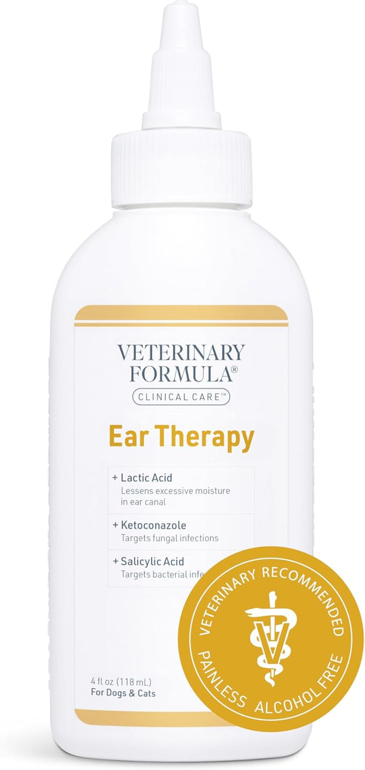 Clinical Care Ear Therapy, 8 Oz. – Cat and Dog Ear Cleaner – Helps Soothe Itchiness and Clean the Ear Canal of Debris and Buildup