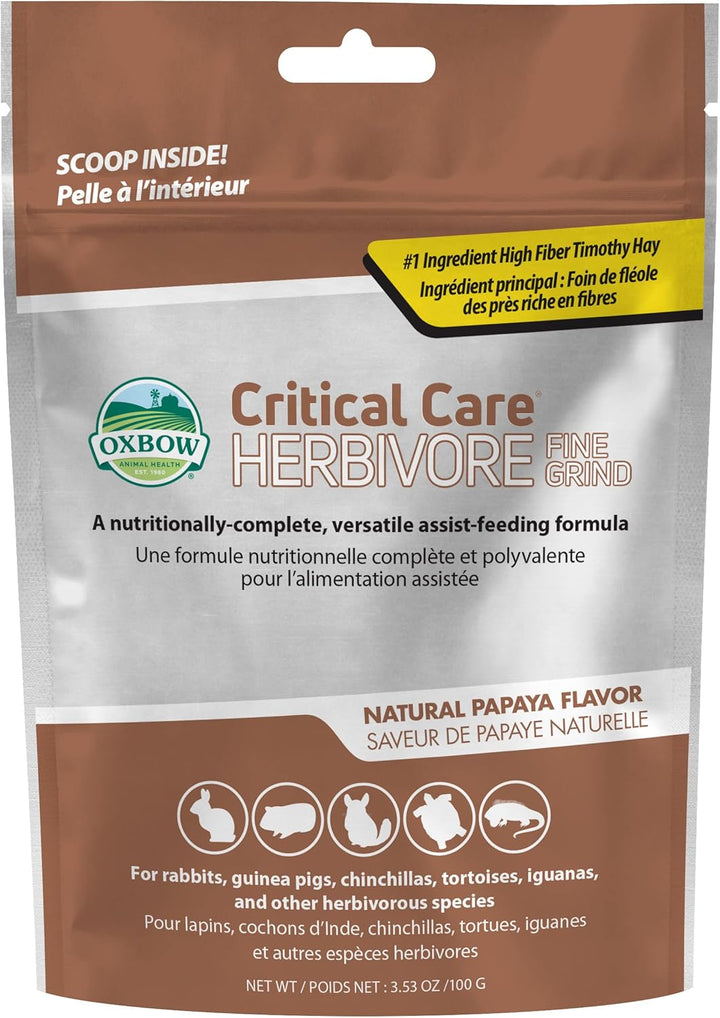 Critical Care Herbivore, Emergency Guinea Pig Food, Rabbit Food for Recovery, Natural Apple Banana Flavor, Veterinary Formula, Critical Care for Guinea Pig Emergency Kit, Made in USA, 141 Grams