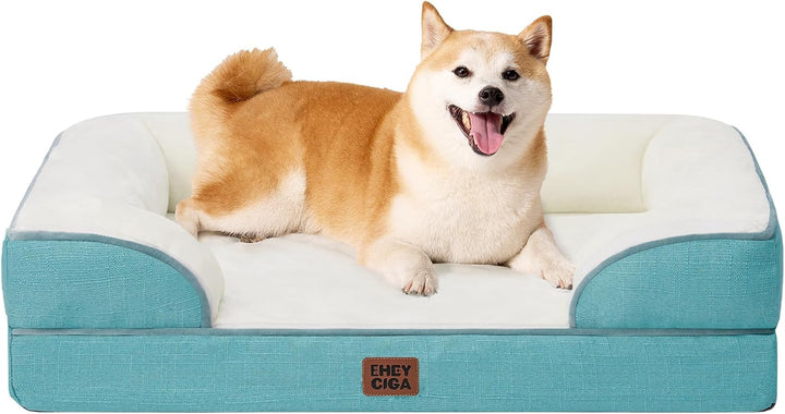 Orthopedic Dog Beds for Extra Large Dogs 44X32Inch, Waterproof Memory Foam XL Pet Bed with Sides, Non-Slip and Egg-Crate Foam Big Dog Couch Bed with Washable Removable Cover, Grey