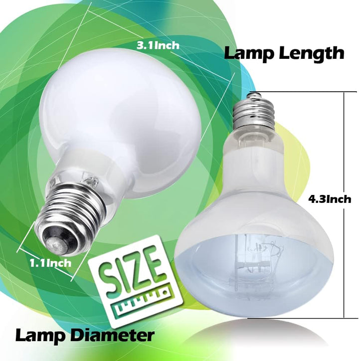 Reptile Heat Lamp 75W 2 Pack,Uva Basking Light Heat Lamp Bulbs,Natural Daylight Heating Light for Bearded Dragon,Turtle,Tortoise,Lizard,Snake,Gecko,Chicken with Digital Temperature Strips