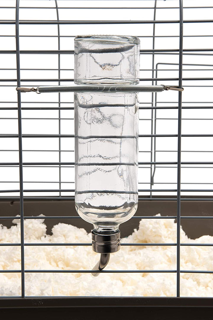 Chew Proof Flat Sided Water Bottles for Rabbits, Ferrets, Rats, Birds, Hamsters, Guinea Pigs, Chinchillas Gerbils and Other Small Animals (12Oz)