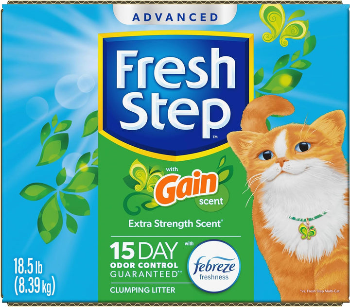 Advanced Clumping Litter with Febreze Freshness with Gain Scent, Fights Odor on Contact, 37 Lbs. (2 X 18.5 Lb. Box) (Package May Vary)
