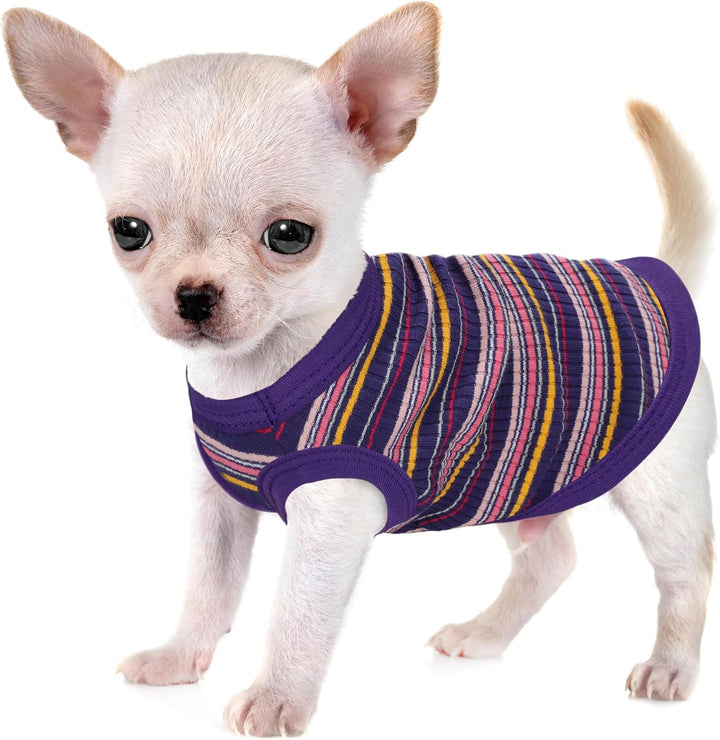 Elevate Your Pet'S Comfort and Fashion: Premium 100% Cotton Rib Dog Shirt Vest for Small Breeds like Chihuahuas, Yorkies, and Puppies .Year-Round Style with Tank-Style Puppy Attire Pink X-Small