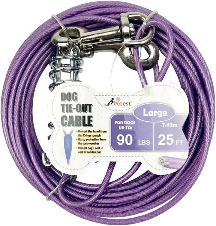 30Ft Reflective Tie-Out Cable for Heavy Dogs up to 125 Pounds