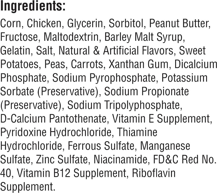 Medium Chews with Real Peanut Butter Rawhide- Free Chews for Dogs, 4 Count