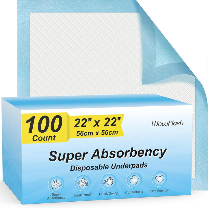 Super Absorbency Disposable Leakproof Underpads with Quick Drying for Baby, Adults, Puppy, Dog Bed Pee Pads, Extra Large, XXL Incontinence Pads, 30” X 36”, 50 Count