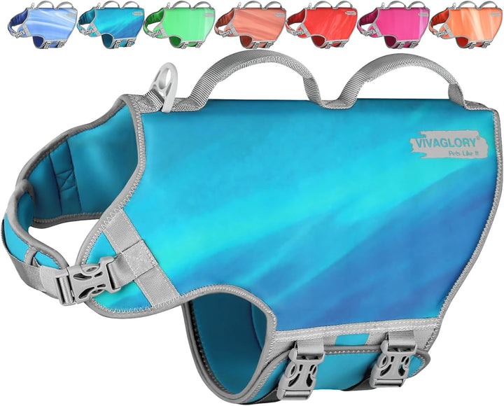 Neoprene Dog Life Vest, Dog Life Jacket for Swimming & Boating, Lightweight & Buoyancy for Puppy Doggy, Swimming Vest with Handle, XS, Raspberry Pink