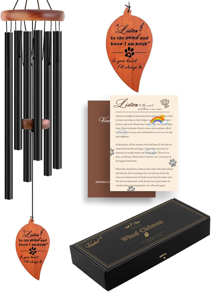 Dog Memorial Gifts, 28" Pet Memorial Wind Chimes, Loss of Dog Sympathy Gift, Pet Loss Passing Away Remembrance Bereavement Gift